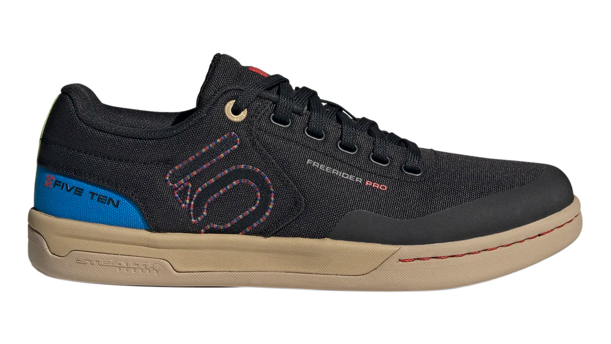 Shoes Five Ten Freerider Pro Canvas Flat Men's Core Black/Carbon/Pulse Lime - 10.5