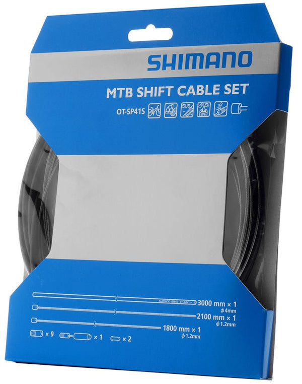 Shimano, Shift cable and housing set, PTFE coated stainless steel, MTB, Black