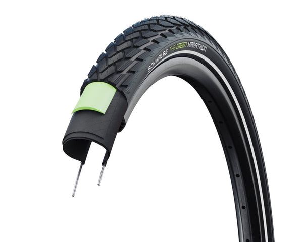 Tire Schwalbe Green Marathon  29 x 2.0 Black w/Reflective Strip, GreenGuard, Addix Eco, Wire