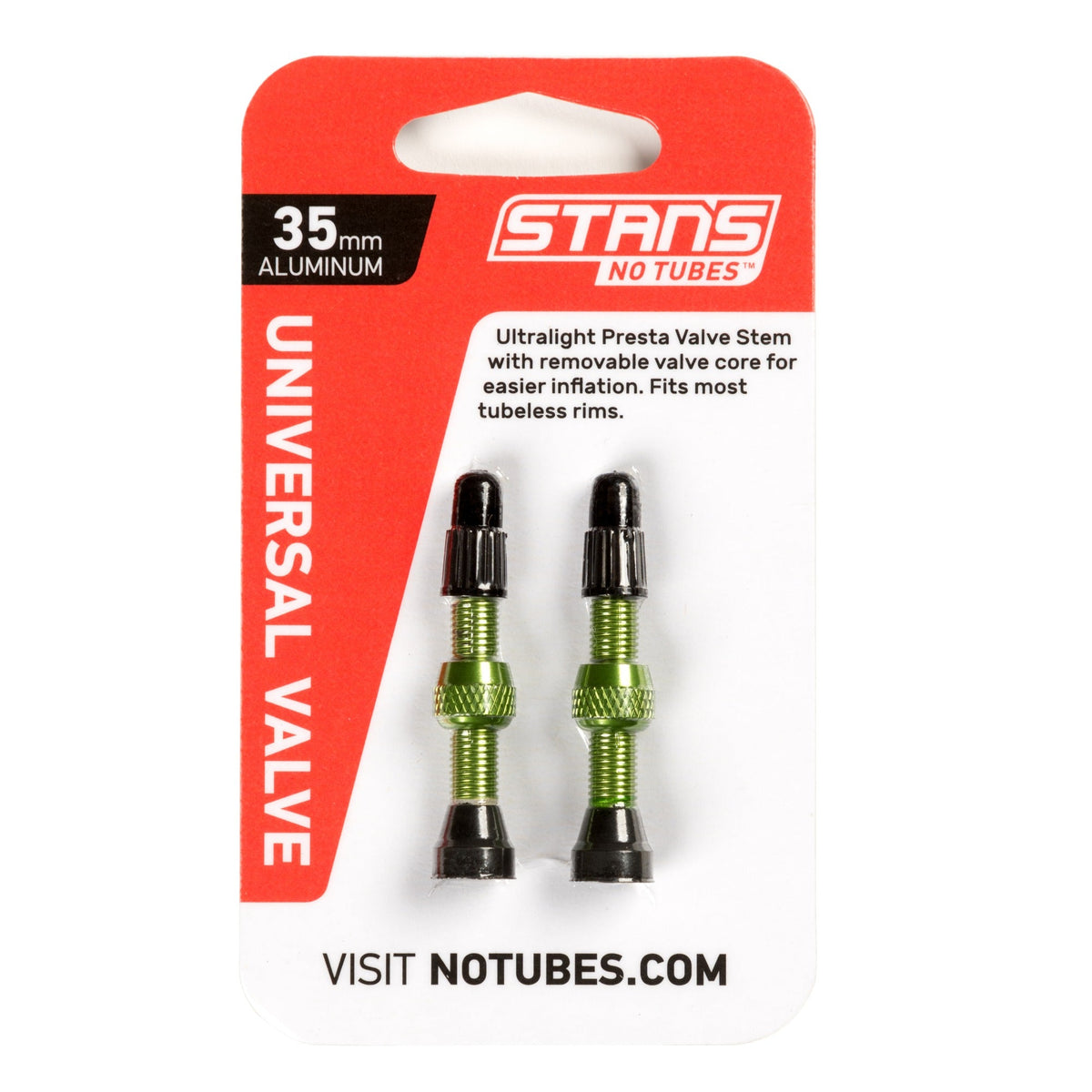 Valve Stem Stan's Alloy 35mm Universal - Green (Pair)